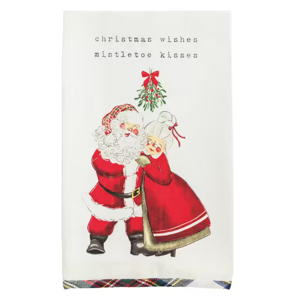 Mudpie Tartan Hem Christmas Tea Towel