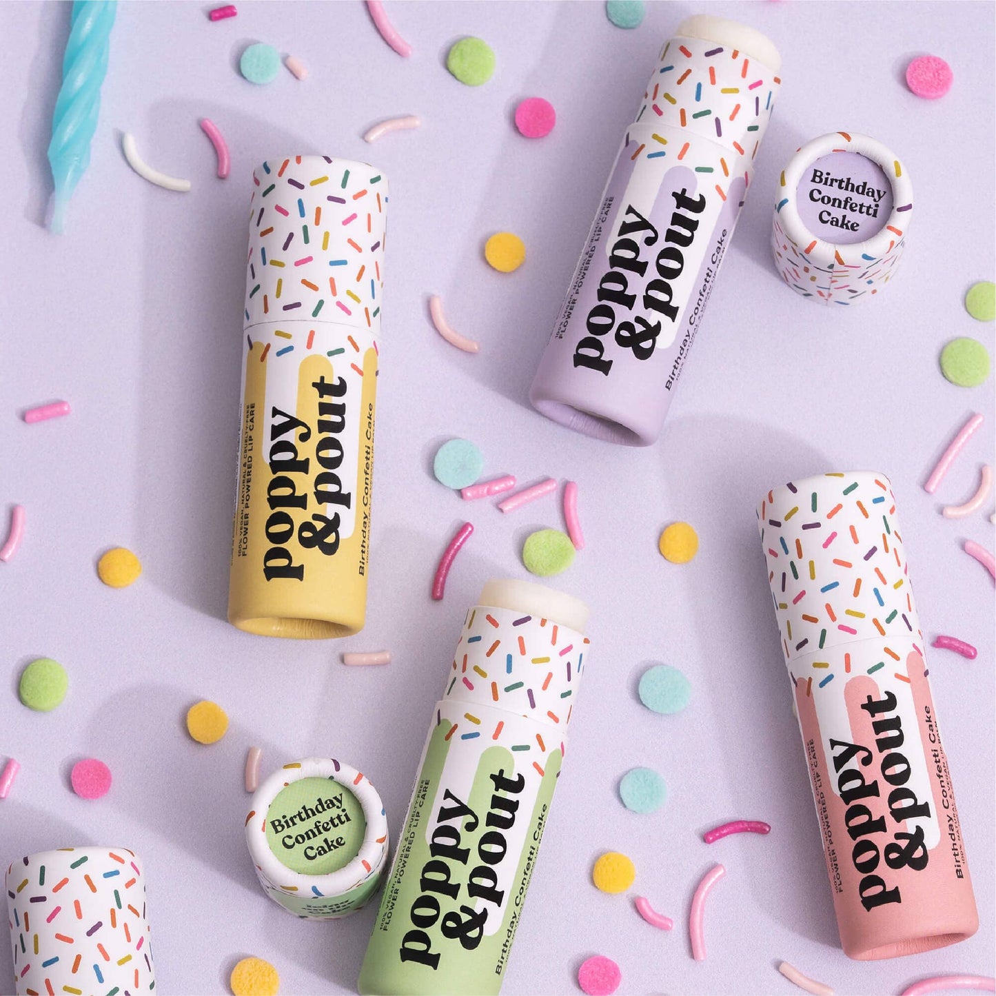 Purple Birthday Confetti Cake Lip Balm