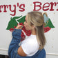 BLUE GINGHAM STRAWBERRY CHARM CLAW: OVERSIZED