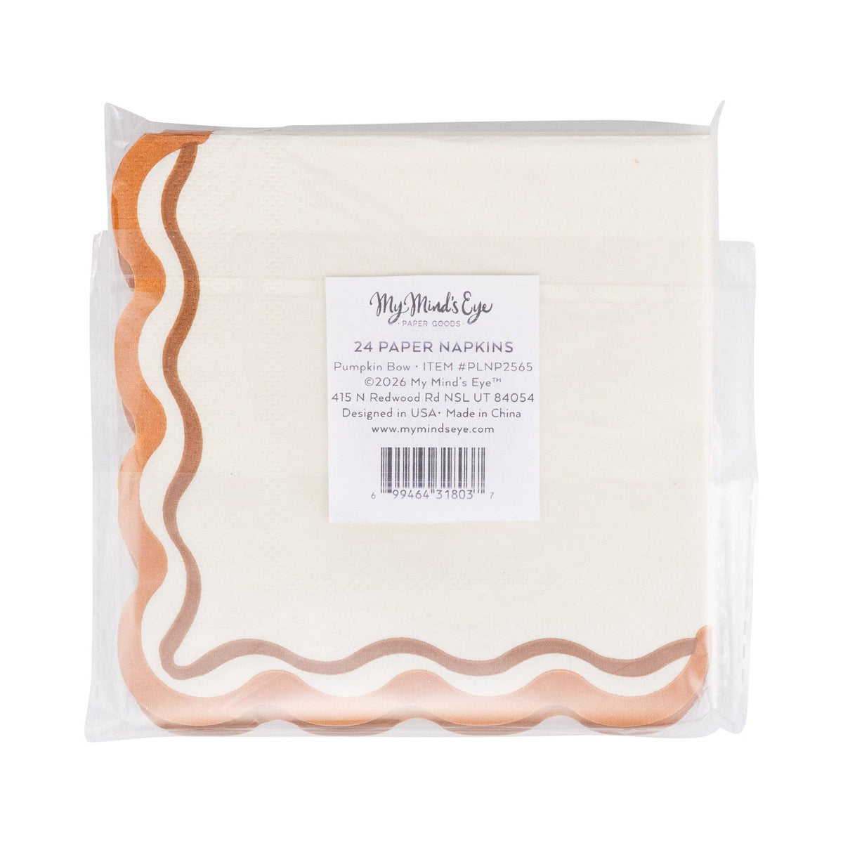 Pumkin Bow Cocktail Napkin (24 ct)