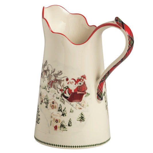 Mudpie Christmas Santa Scene Pitcher