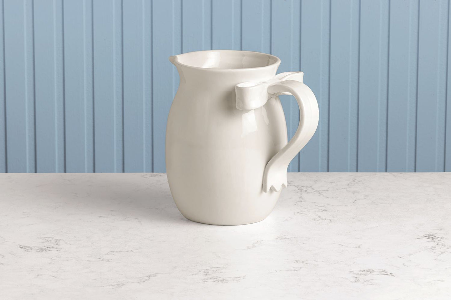 Mudpie White Bow Pitcher