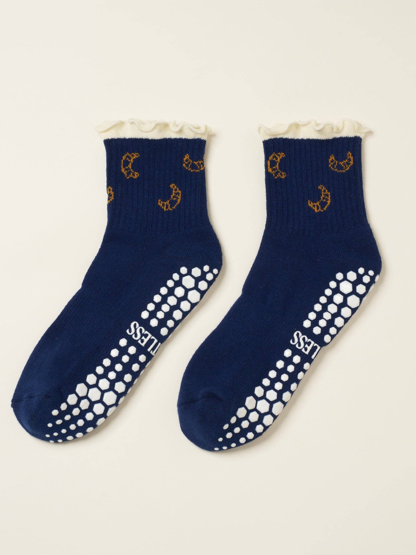 Croissant Ruffle Grip Sock, Pilates Socks