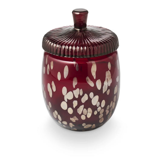 Illume Crimson Woods Glass Acorn Candle