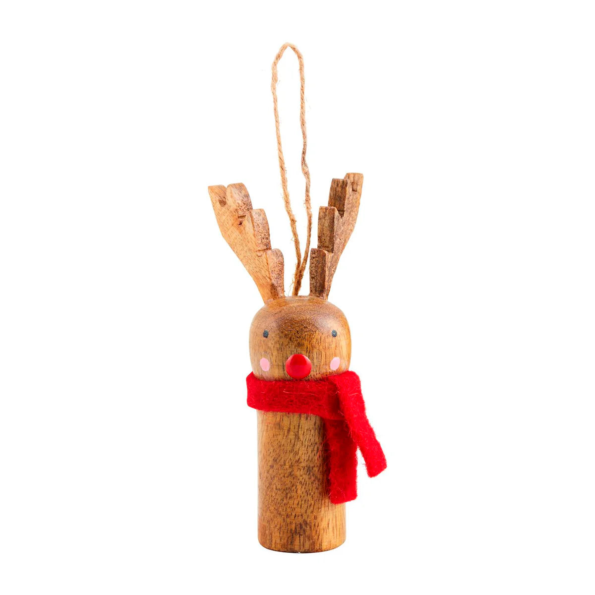 Mudpie Reindeer Wood Peg Ornament