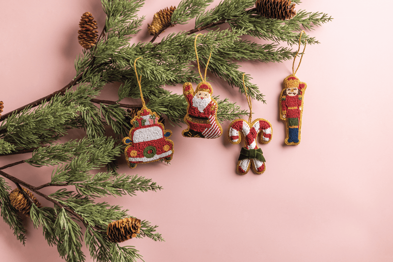 Mudpie Beaded Christmas Ornament