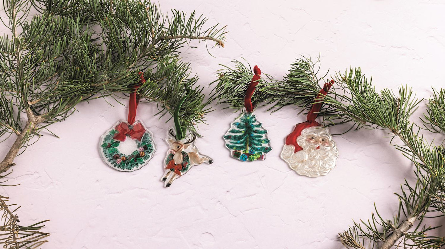 Mudpie Classic Christmas Glass Ornament