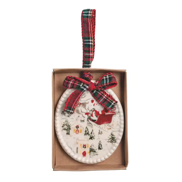 Mudpie Holiday Scene Ornament