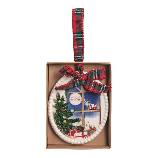 Mudpie Holiday Scene Ornament