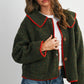 Buttoned Fleece Puffer Jacket