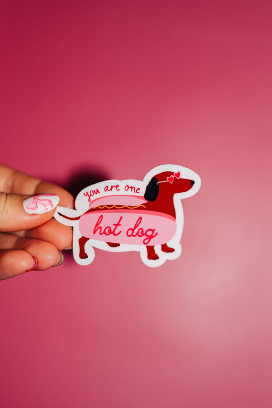 You are One Hot Dog Sticker, Valentine's Day, Trendy Cute