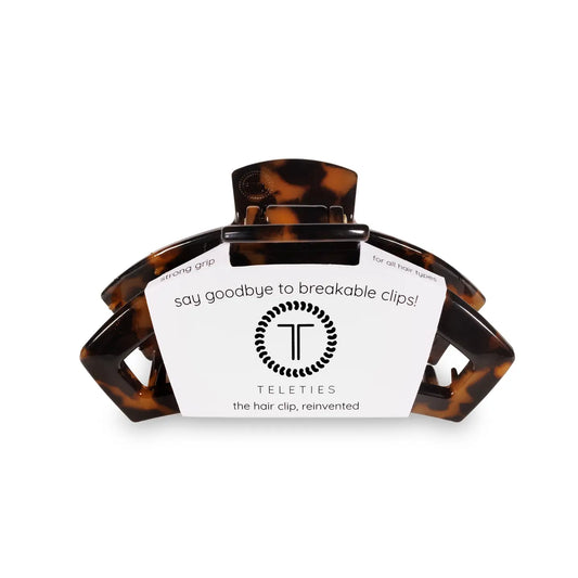 Teleties Open Hair Clip | Medium | Tortoise