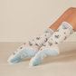 The Floral Grip Sock: Blue Roses
