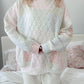Pink Quilted Pastel Mockneck Sweatshirt