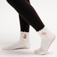 Mama Bear Double Embroidery Ruffle Pilates Grip Sock