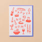 Happy New Home Letterpress Food Icons Housewarming Card