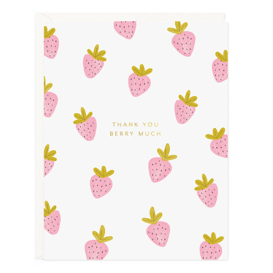 Thank You Berry Much Strawberry Greeting Card: Single