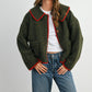 Buttoned Fleece Puffer Jacket