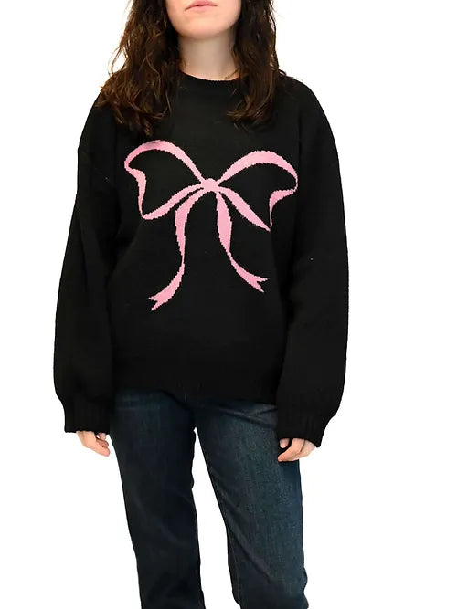 Girl Dangerous Pink Bow Oversized Sweater