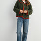 Buttoned Fleece Puffer Jacket