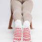 Pink Gummy Bear on Ruffled Cream Pilates Grip Sock