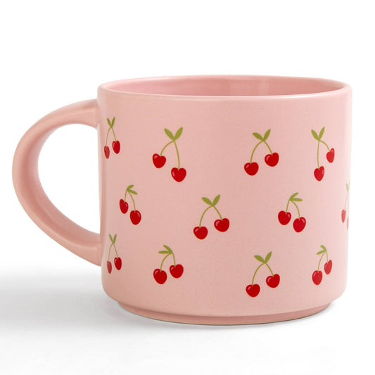 Cherries Ceramic Mug - Pink