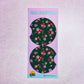2 Car Coasters, Green Ditsy Floral Pattern