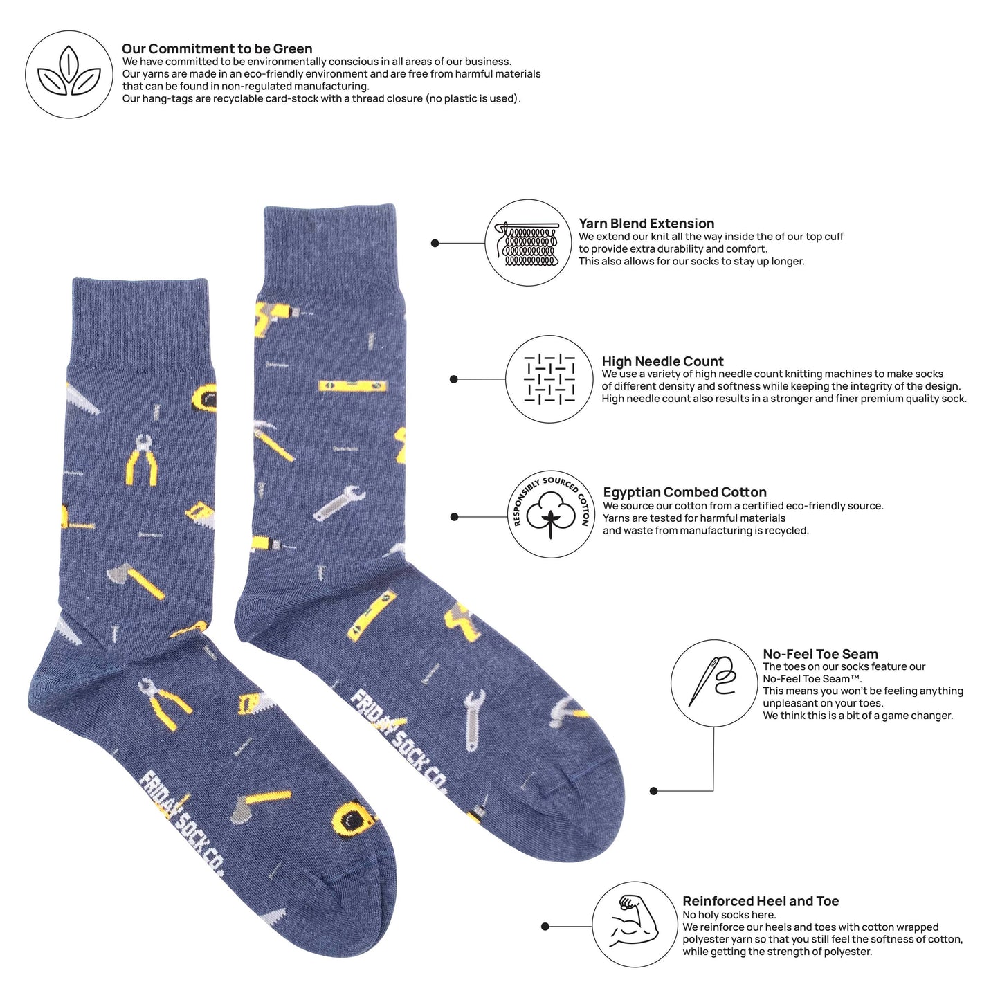Men’s Construction Mid-Calf Socks