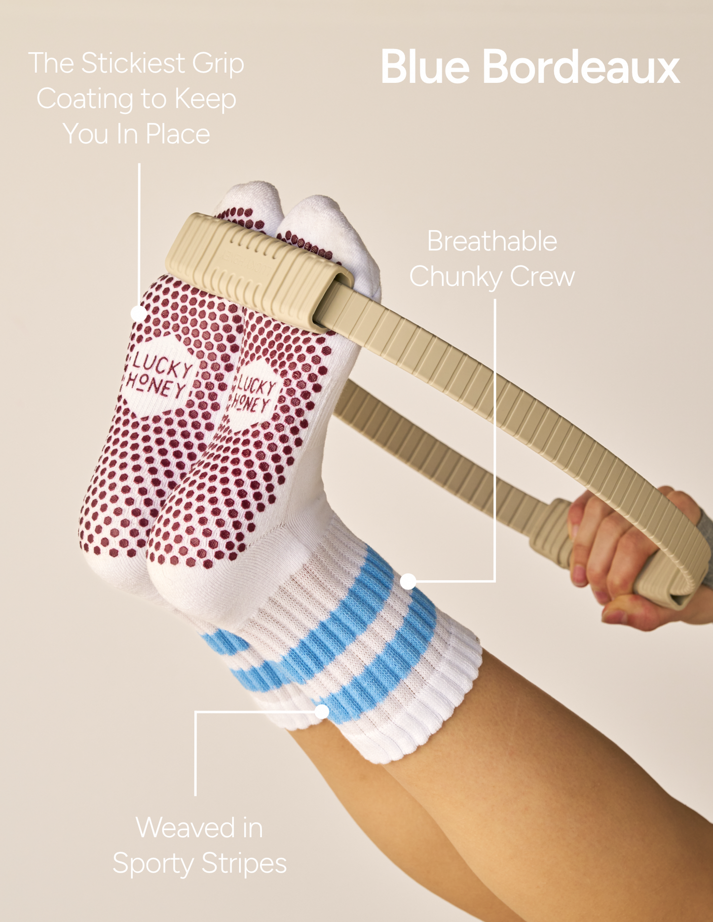 The Chunky Crew Grip Sock: Watermelon