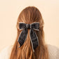 Pearl Hair Bow- Black