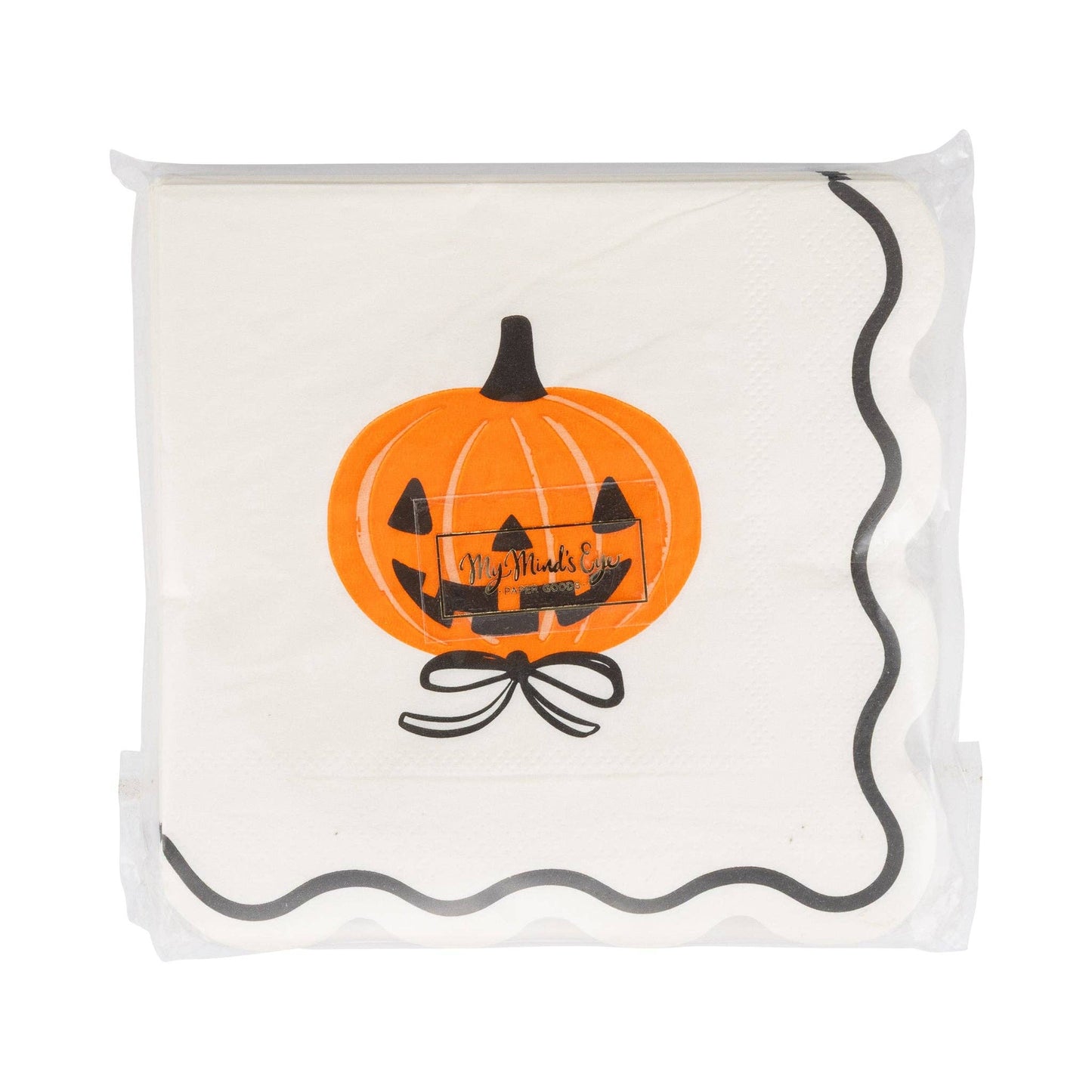 Pumpkin Bow Cocktail Napkin 24 ct