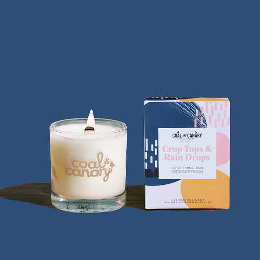 Coal & Canary Crop Tops + Rain Drops Candle