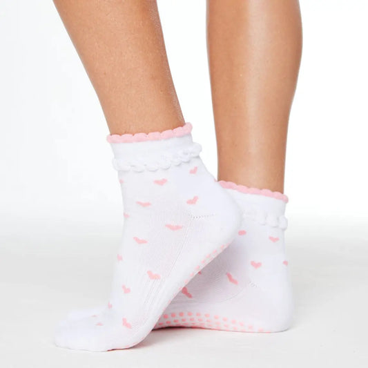 Souls. Ruffle Hearts Grip Socks
