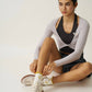 Bow Ruffle Grip Sock [Gold], Pilates Socks