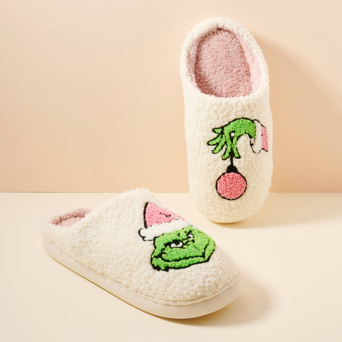 Christmas Pink Grinch Slippers