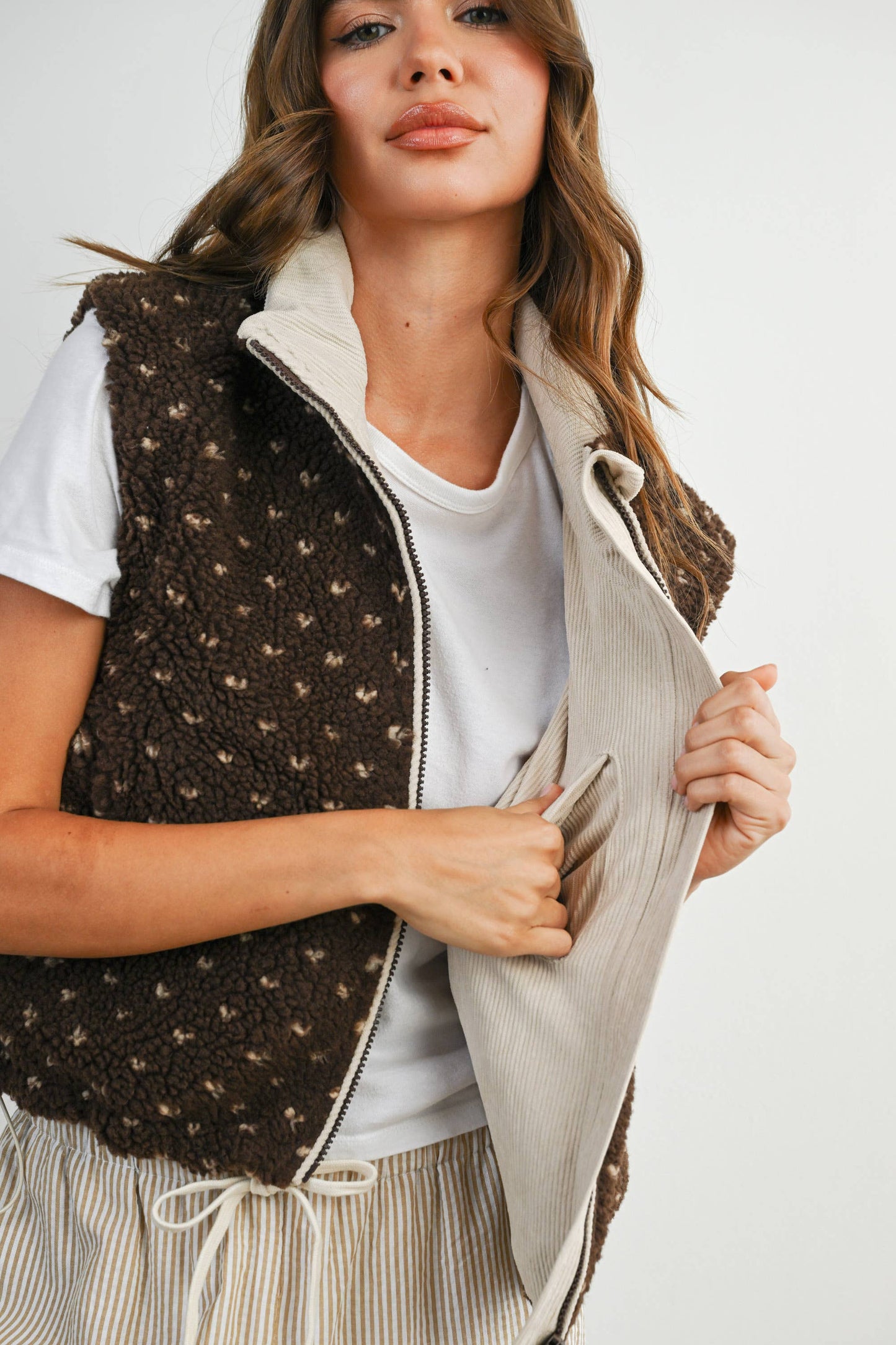 Floral Fleece Sleeveless Vest