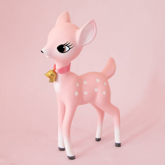 Pink Holiday Retro Deer Figurine
