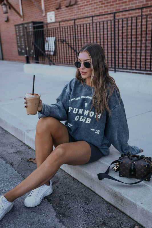 Friday + Saturday Fun Mom Club Corded Sweatshirt