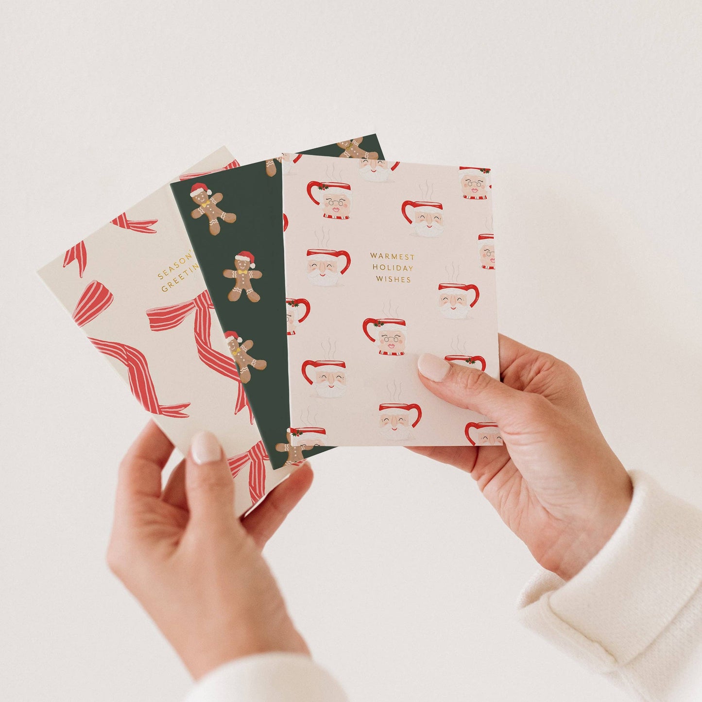 Santa Mugs Holiday Card: Single