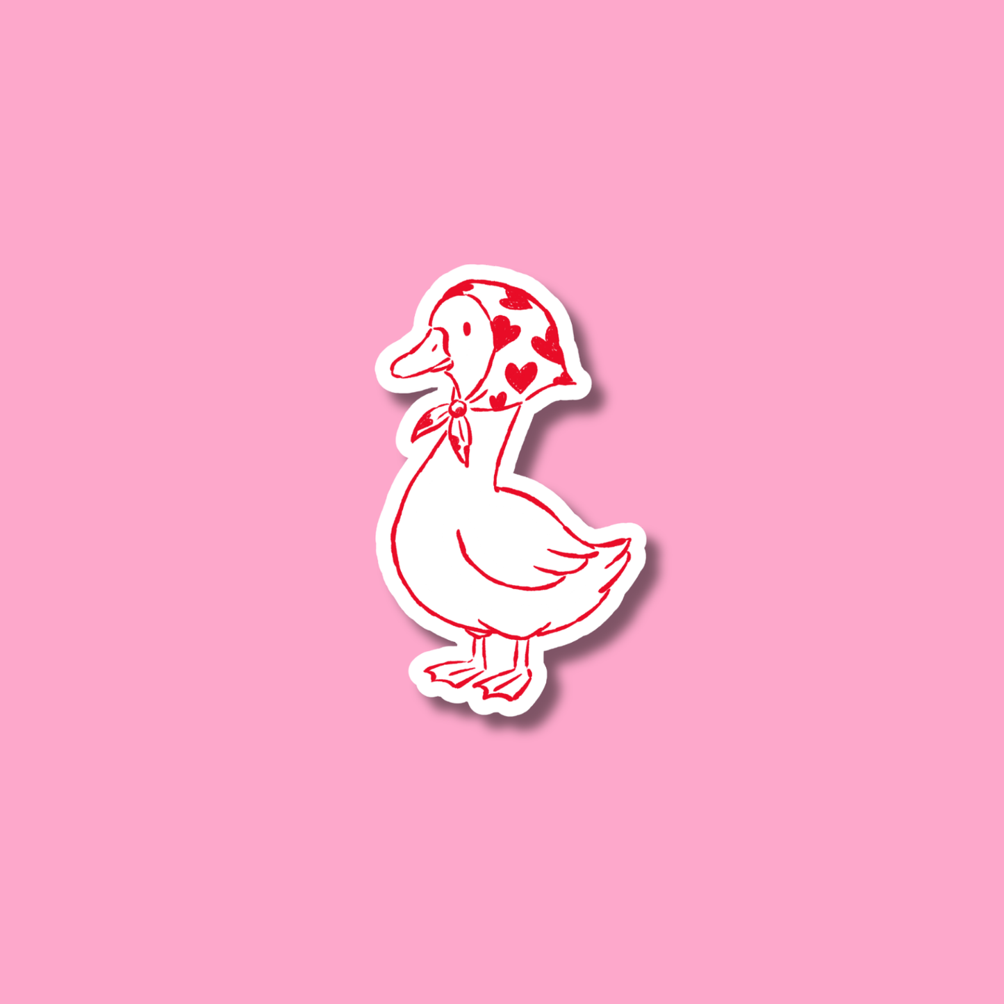 Valentine's Goose Sticker, Galentine's Day