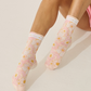 The Floral Grip Sock: Blue Roses