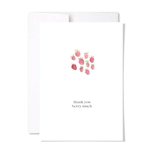 Berry Thankful Card | Watercolour Illustrated Thank You Card: Single Card