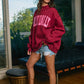 Burgundy Dilly Dally Mockneck Sweatshirt