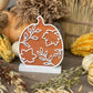 Orange Laser Cut Pumpkin With Leaves