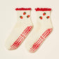 Strawberry Ruffle Grip Sock, Pilates Socks