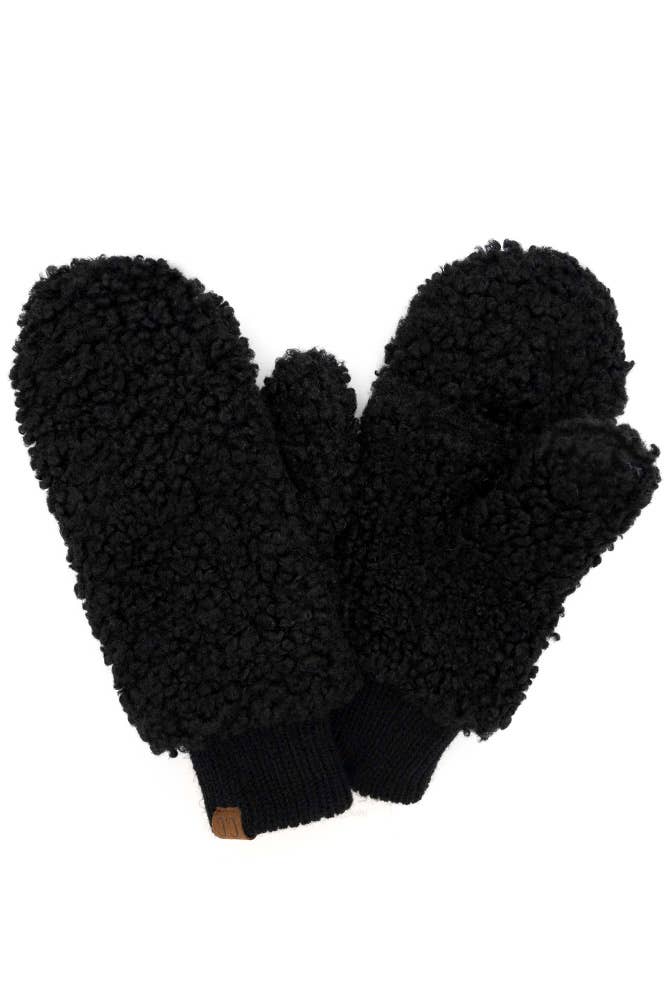 Sherpa Mitten Gloves: Black
