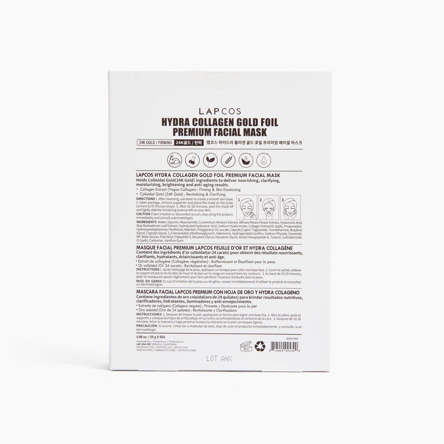 24K Gold Foil Premium Collagen Face Mask