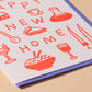 Happy New Home Letterpress Food Icons Housewarming Card