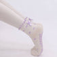 Lavender Bow Pattern Grip Sock Non-Slip Pilates & Barre Sock