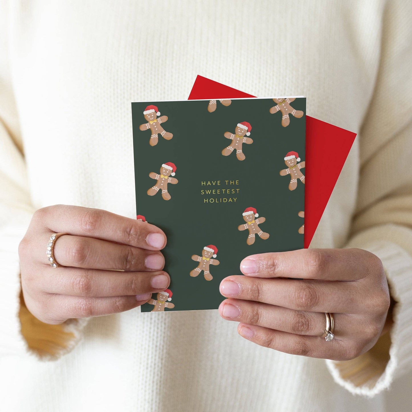 Gingerbread Christmas Card: Single
